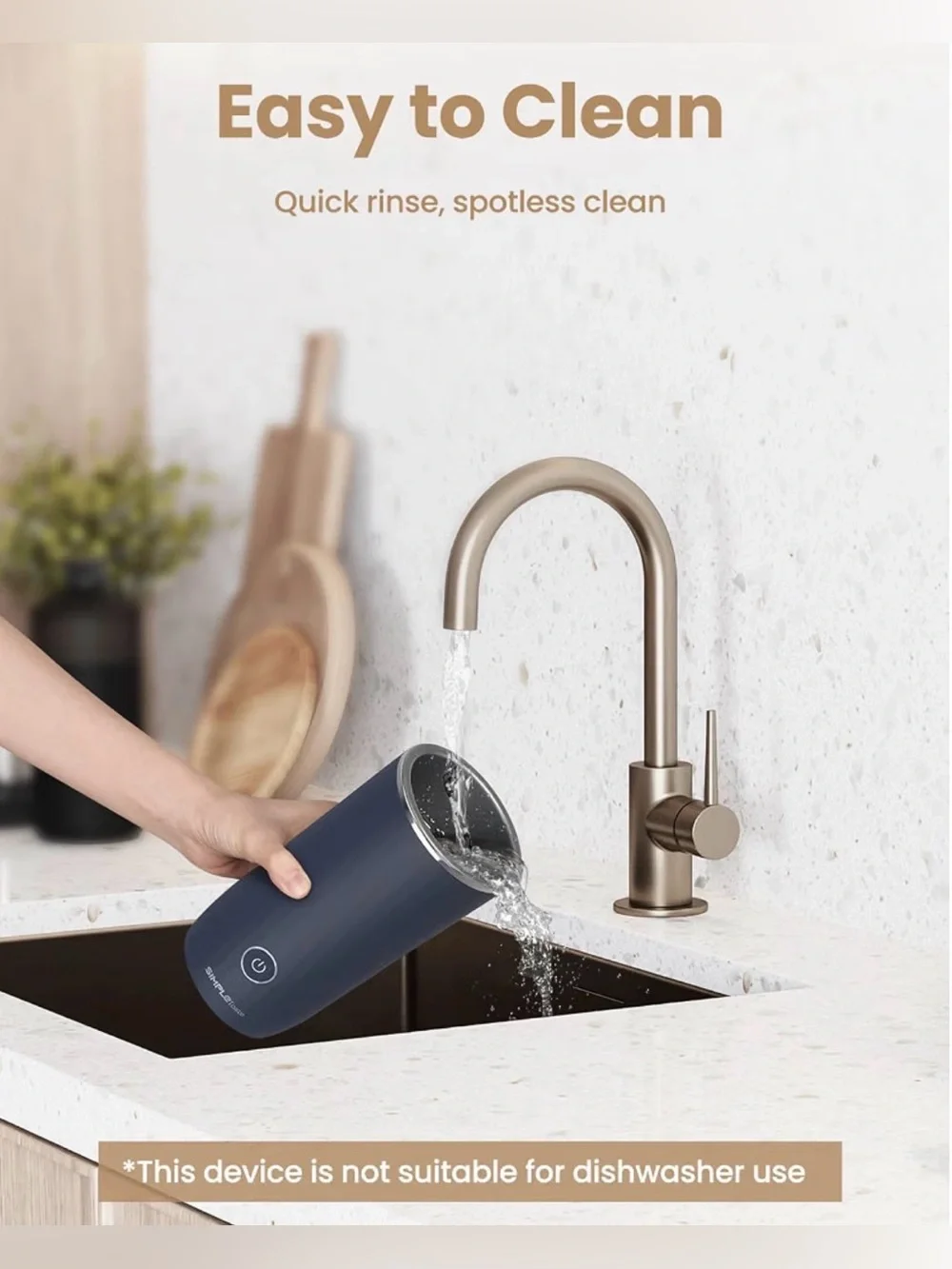 SIMPLETASTE Milk Frother, 4-in-1 Electric Automatic Milk Steamer Dark Blue